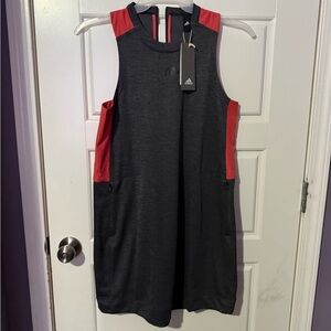 Adidas Charcoal and Crimson Sleeveless Dress NWT
